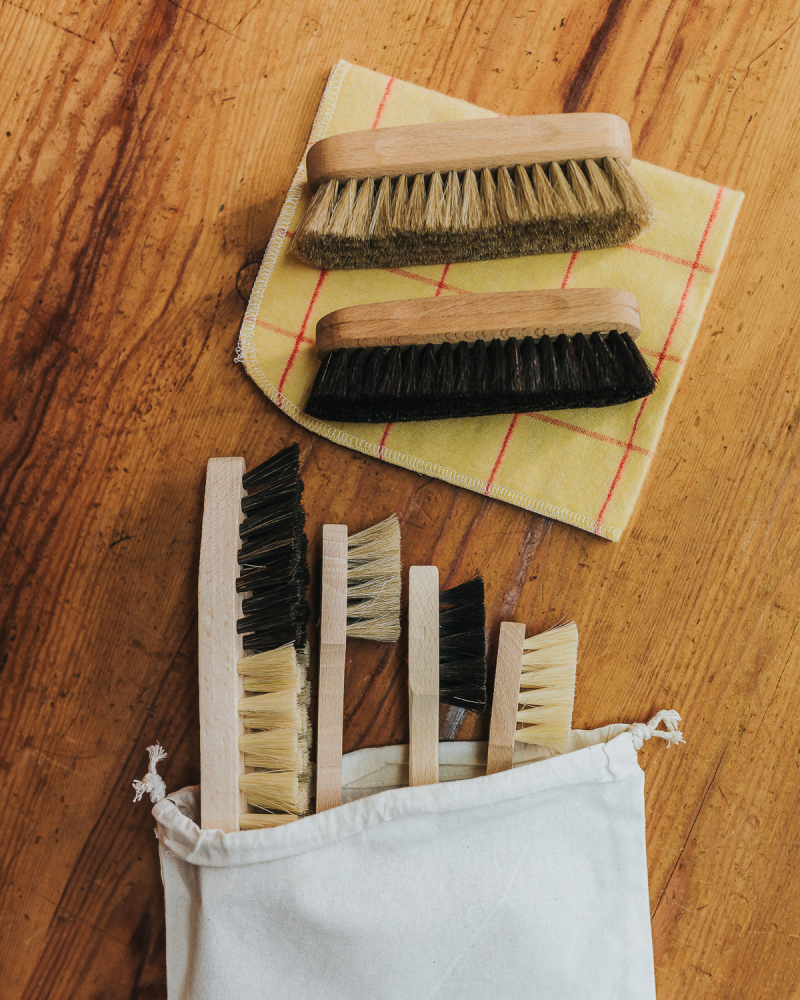 Preview: Schuhputz-Set komplett im Stoffbeutel